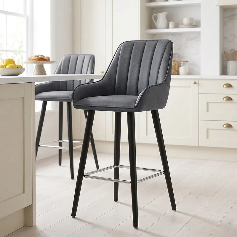 Tabouret de Bar Faux Cuir - Rosa Bleu