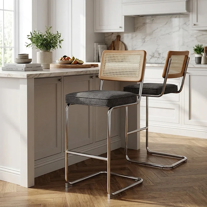 Tabouret de Bar Tissu - Clara Gris