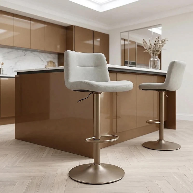 Tabouret de Bar Faux Cuir Antique - Utopia Gris