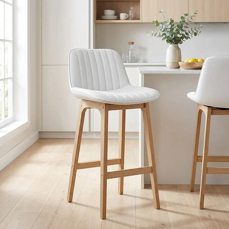 Tabouret de bar faux cuir - Cove Blanc