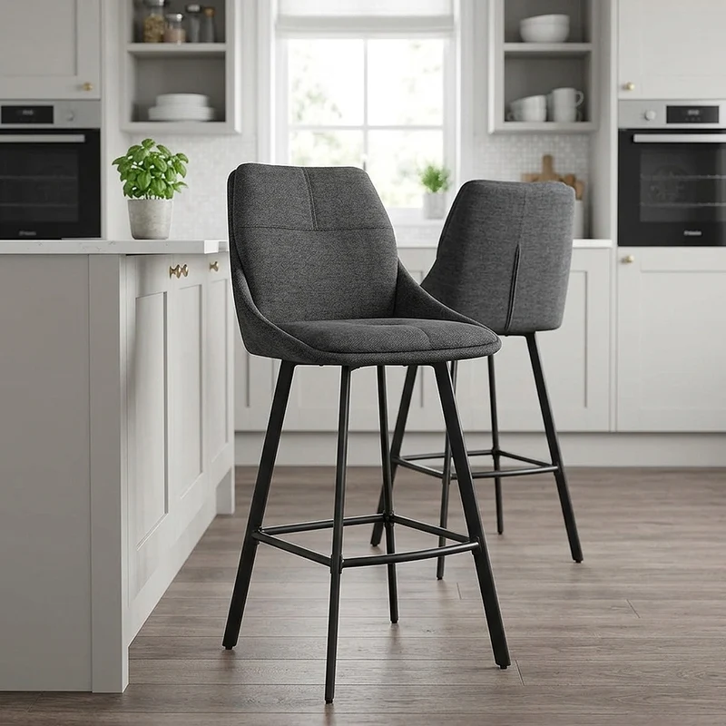 Chaise de Bar Tissu - Nova Gris