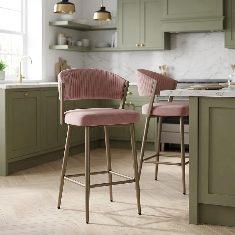 Tabouret velours - Lusso Rose