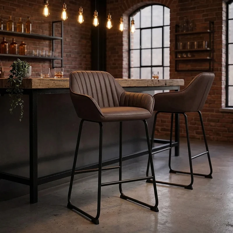 Chaise de Bar Faux Cuir - Kanto Marron