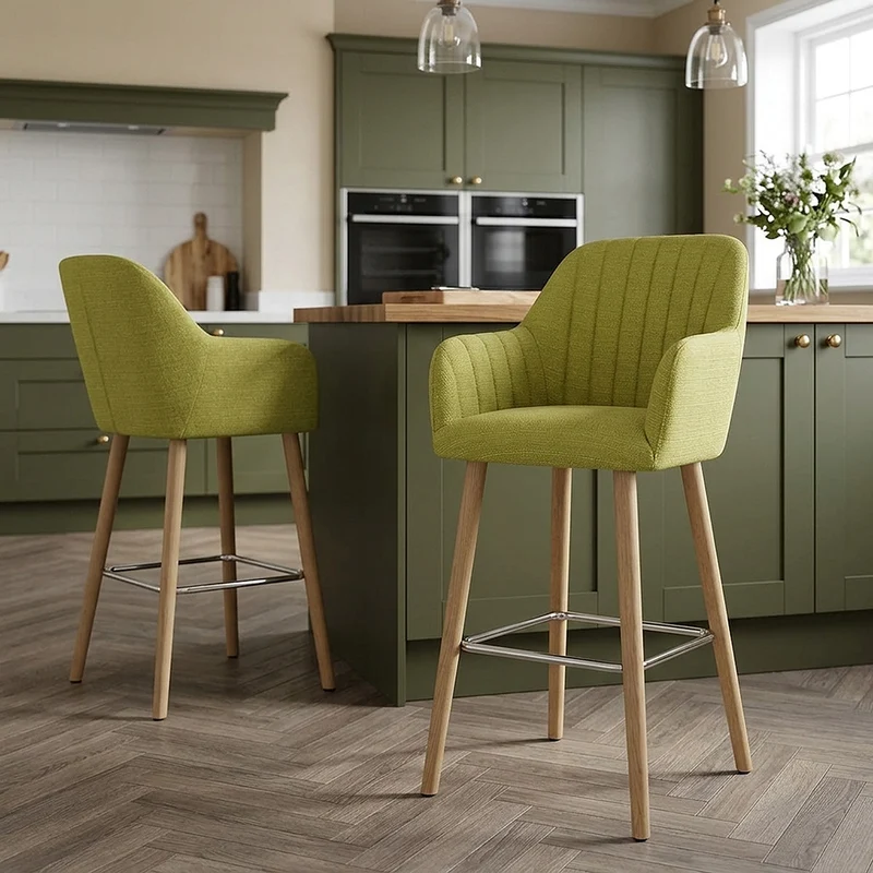 Tabouret de Bar Tissu - Rio Vert