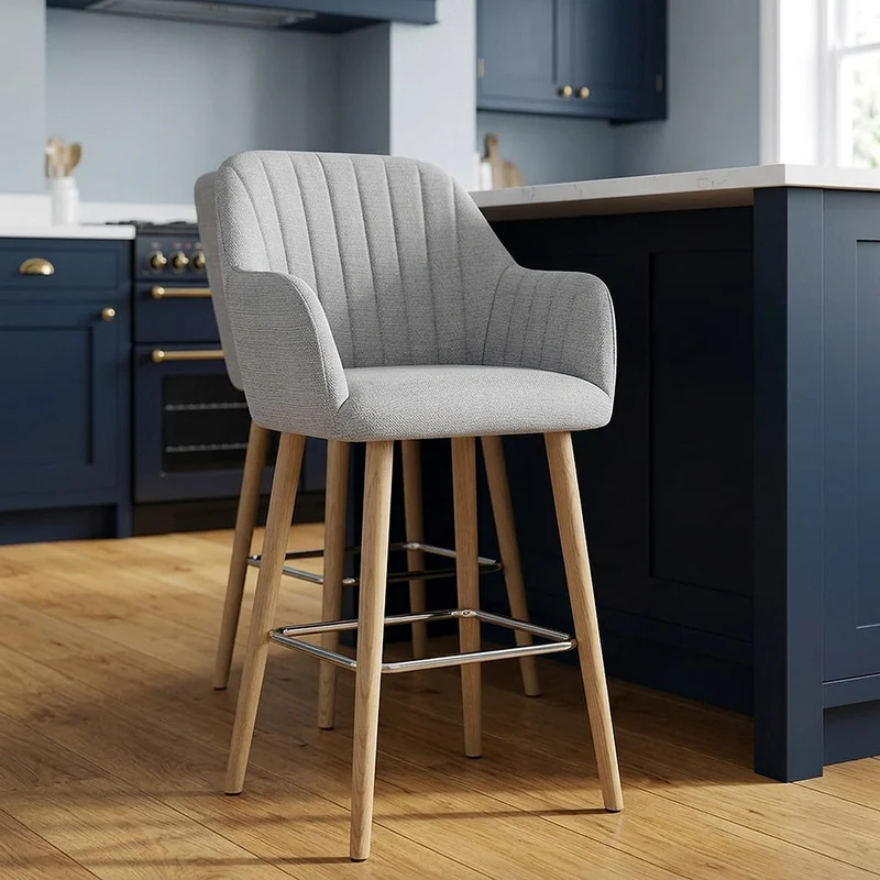 Tabouret de Bar Tissu - Rio Gris