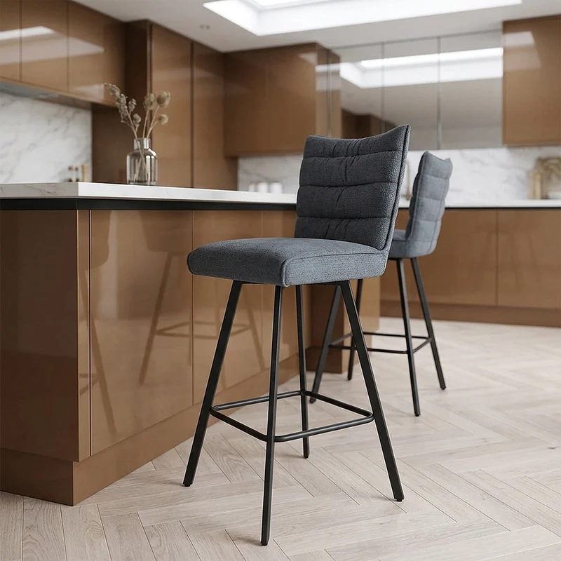 Tabouret de Bar Tissu - Forte Bleu