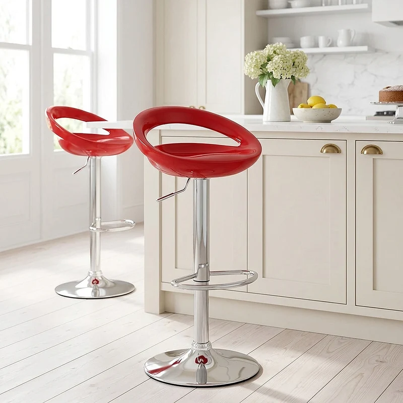 Chaise de Bar ABS Chrome - Crescent Rouge