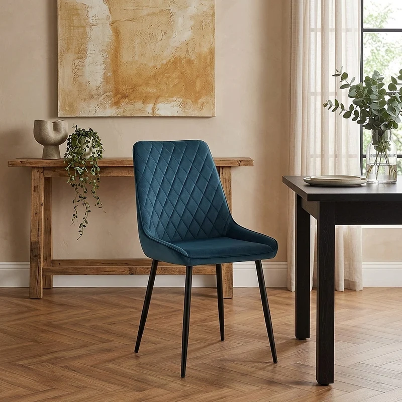 Chaise Velours - Chevy Bleu