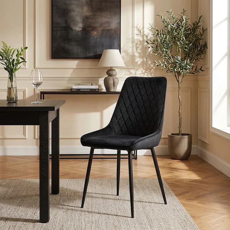 Chaise Velours - Chevy Noir