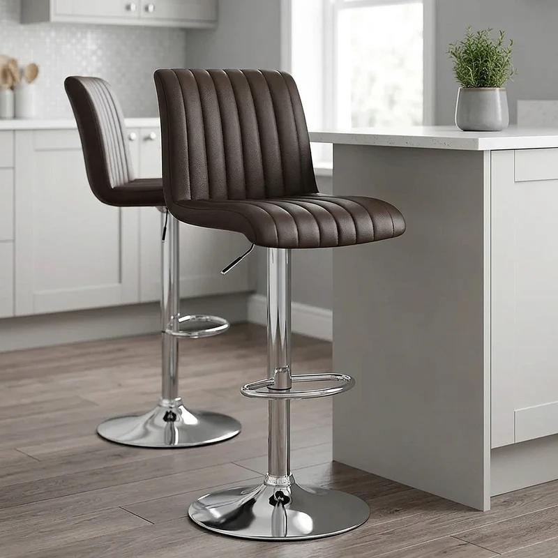 Tabouret de Bar Cuir Véritable - Debut Marron