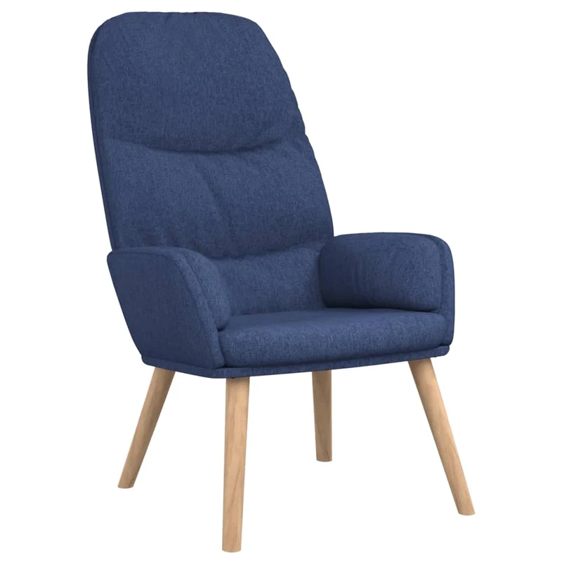 Fauteuil lounge chaise de canapé design moderne en tissu bleu DEC026642
