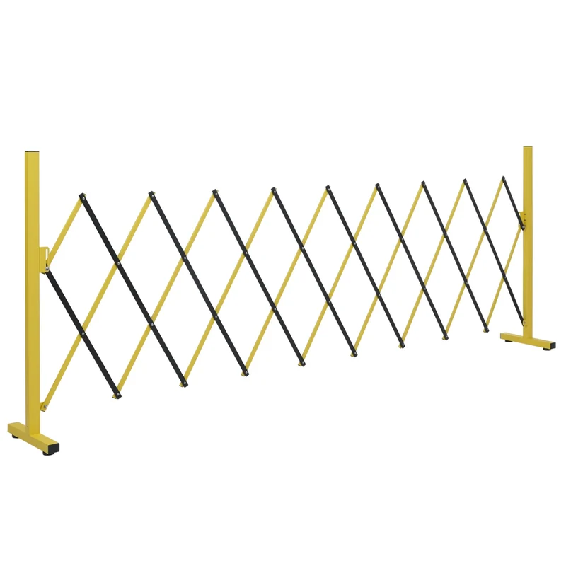 Barrière de sécurité grille extensible type accordéon clôture barrière de protection extensible 103 × 32–265 cm en aluminium jaune et noir 04_0008747