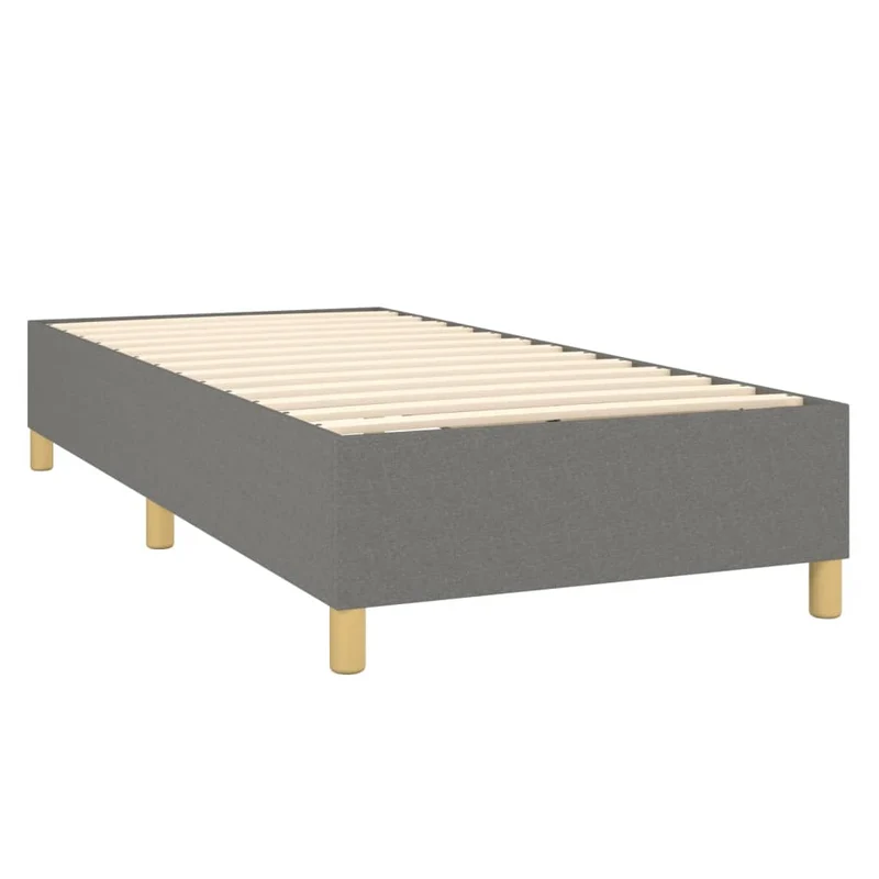 Sommier à lattes sur pieds cadre de lit 100x200 cm tissu gris foncé TDL0207151