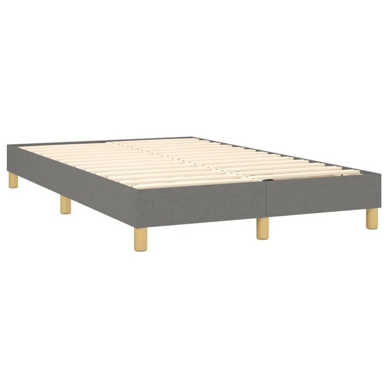 Sommier à lattes sur pieds cadre de lit 120x200 cm tissu gris foncé TDL0207146