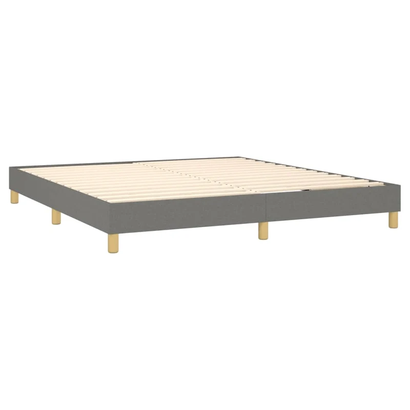 Sommier à lattes sur pieds cadre de lit 180x200 cm tissu gris foncé TDL0207119