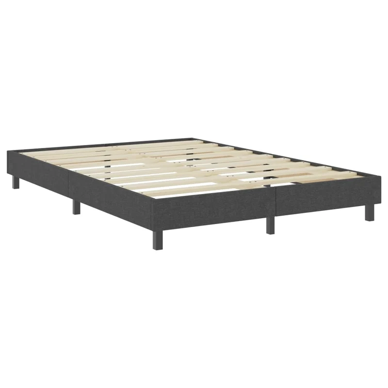 Sommier à lattes sur pieds cadre de lit 160 x 200 cm tissu gris TDL0208032