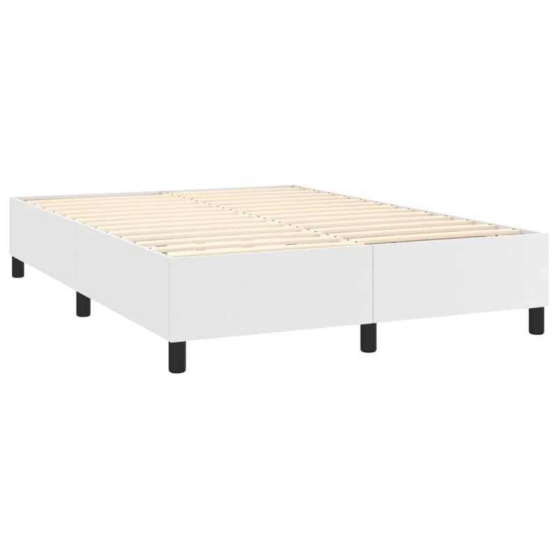 Sommier à lattes sur pieds cadre de lit 140x200 cm synthétique blanc TDL0207363