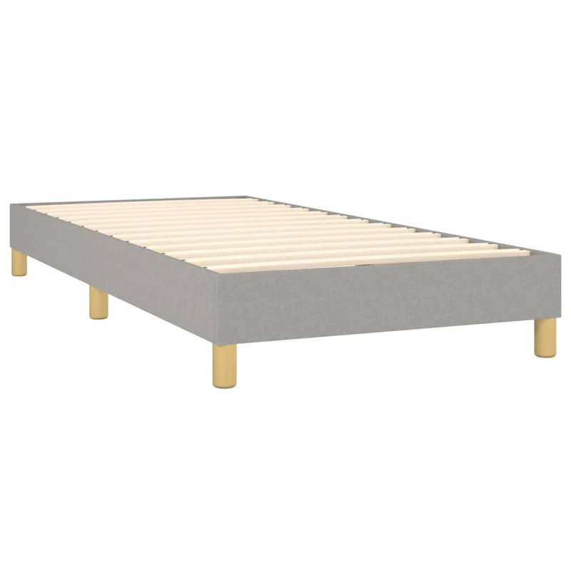 Sommier à lattes sur pieds cadre de lit 90x200 cm tissu gris clair TDL0207156