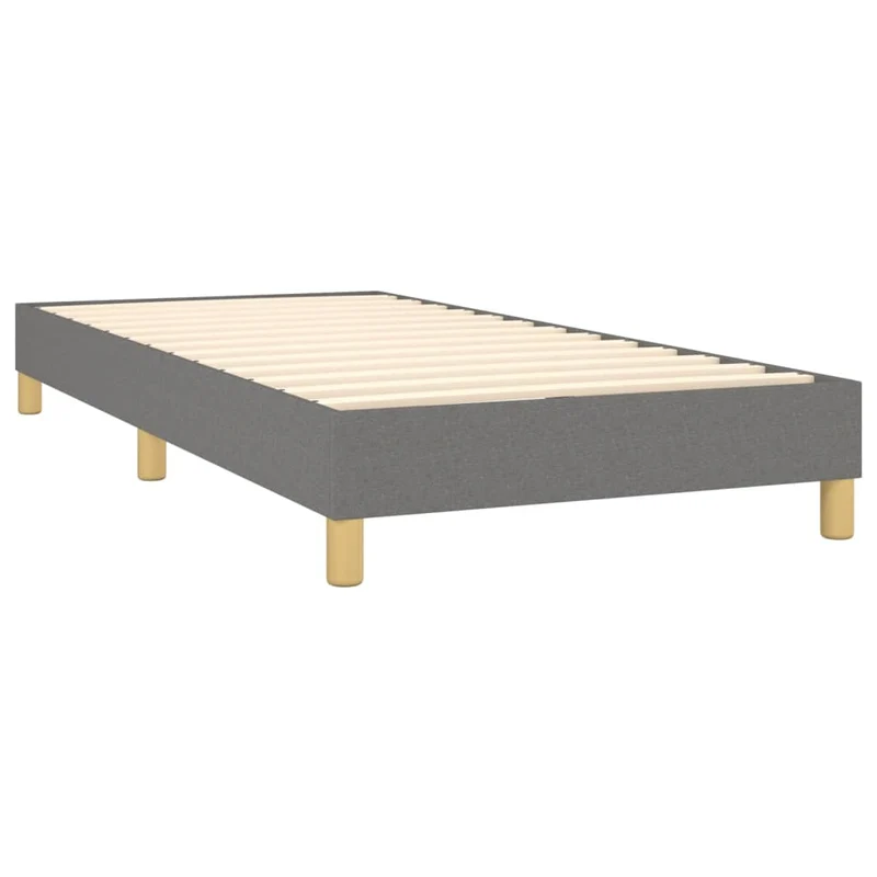 Sommier à lattes sur pieds cadre de lit 100x200 cm tissu gris foncé TDL0207152