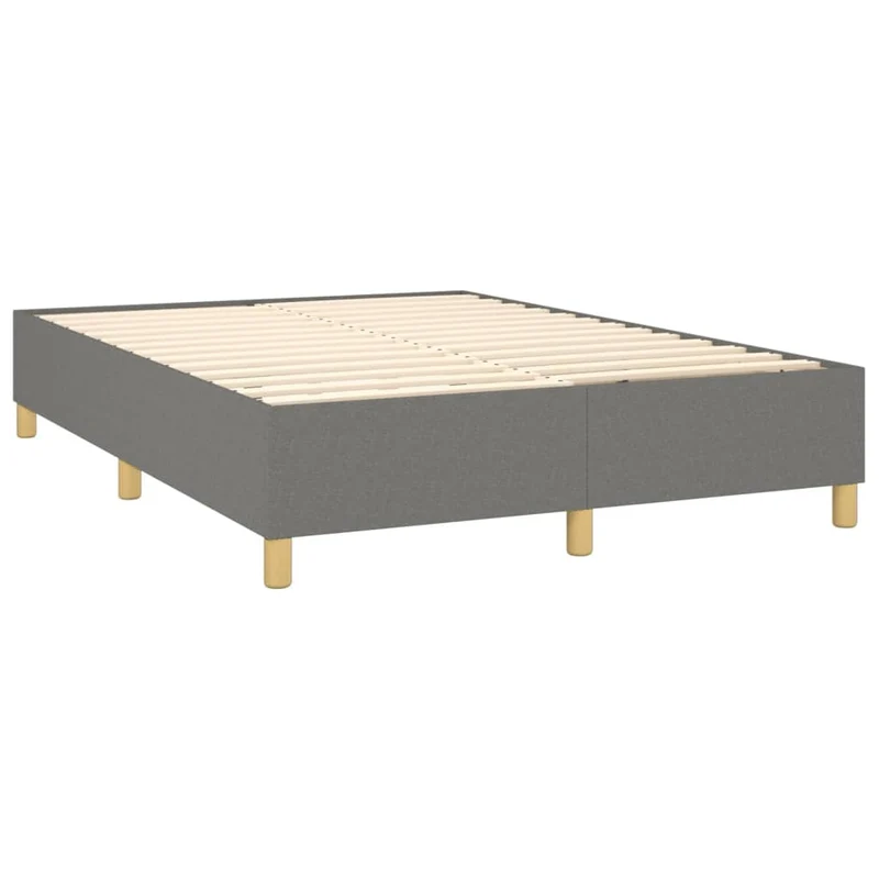 Sommier à lattes sur pieds cadre de lit 140x200 cm tissu gris foncé TDL0207131