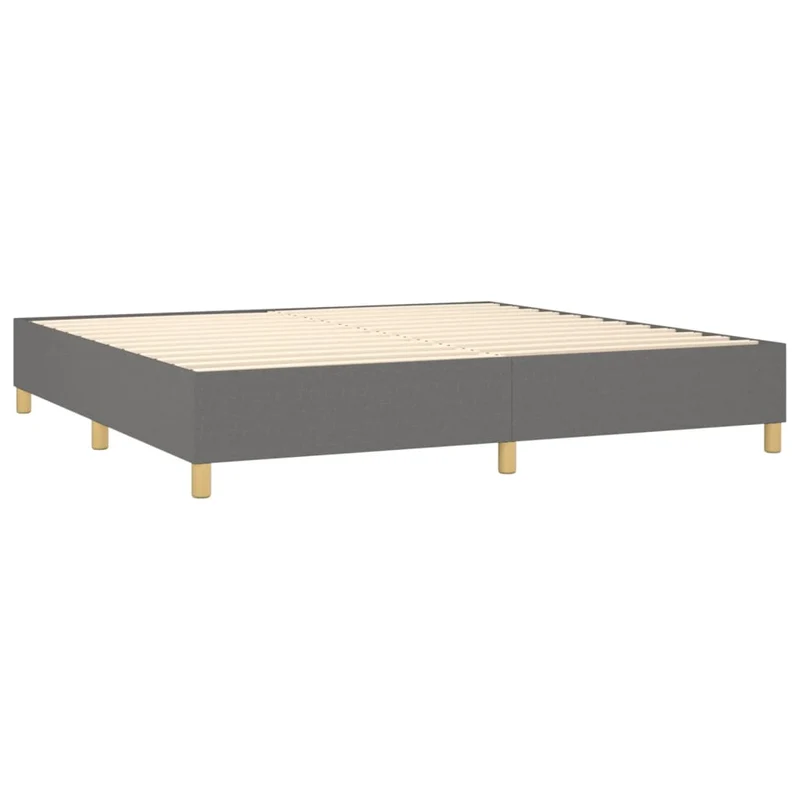 Sommier à lattes sur pieds cadre de lit 200x200 cm tissu gris foncé TDL0207116