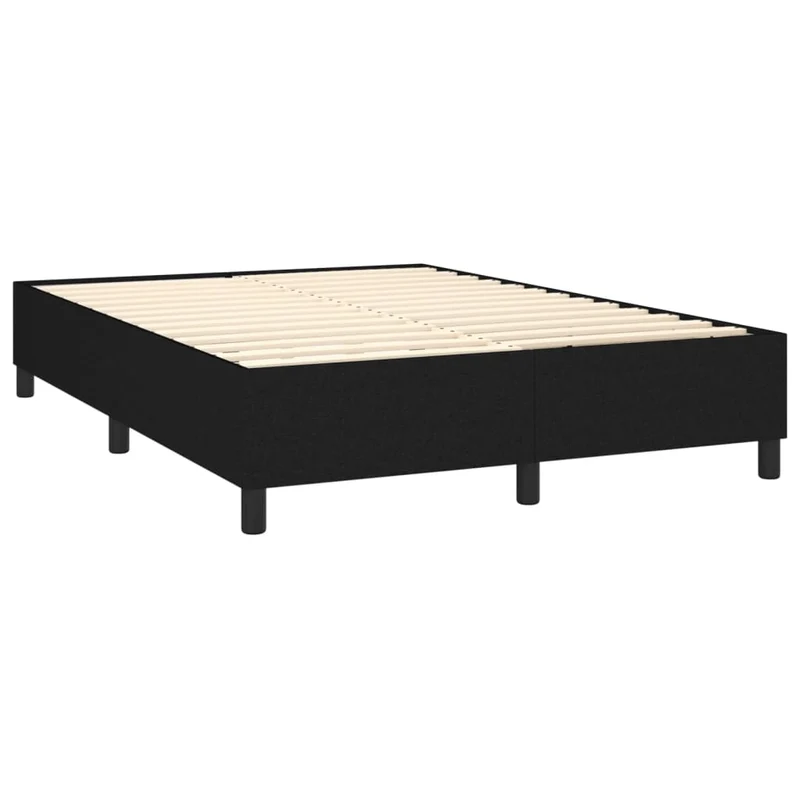 Sommier à lattes sur pieds cadre de lit 140x200 cm tissu noir TDL0207014