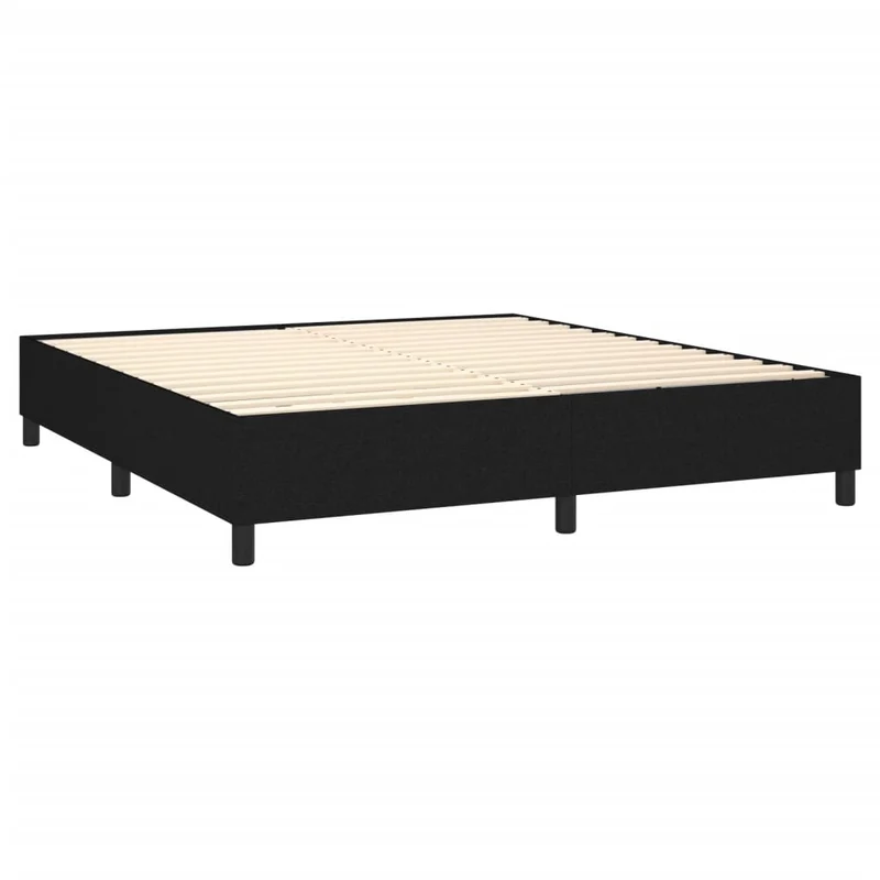 Sommier à lattes sur pieds cadre de lit 160x200 cm tissu noir TDL0207006