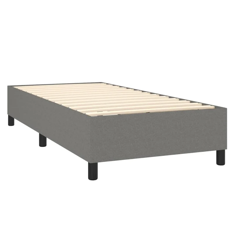 Sommier à lattes sur pieds cadre de lit 90x200 cm tissu gris foncé TDL0207096