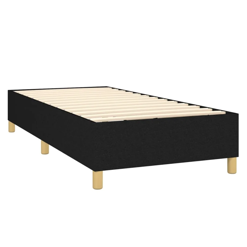 Sommier à lattes sur pieds cadre de lit 80x200 cm tissu noir TDL0206984