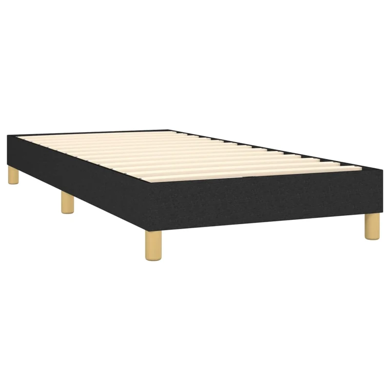 Sommier à lattes sur pieds cadre de lit 80x200 cm tissu noir TDL0206983