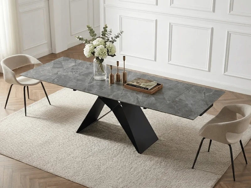 Table à manger extensible MASDAR en céramique – 180 cm fermée / 260 cm ouverte