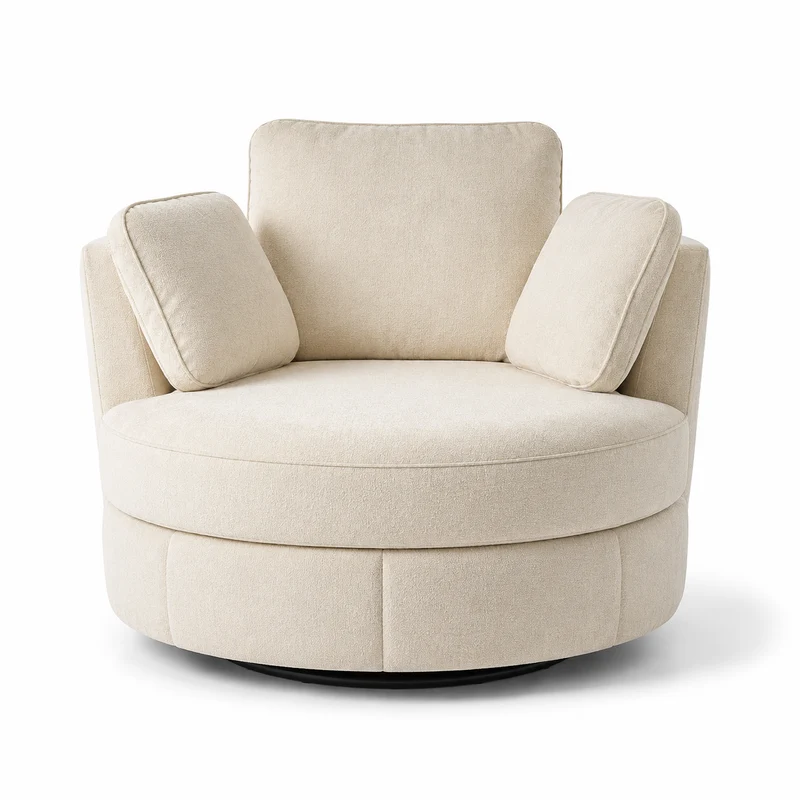 Milo – Fauteuil XXL Pivotant en Chenille Douce