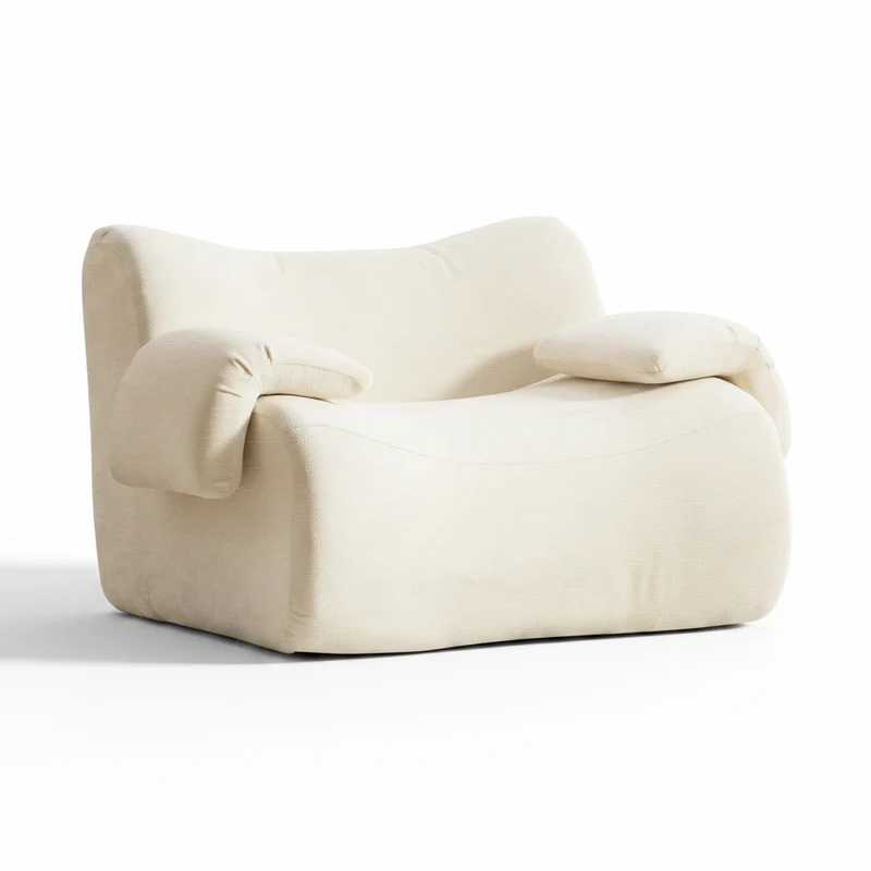 Arvo – Fauteuil Japandi Organique en Chenille