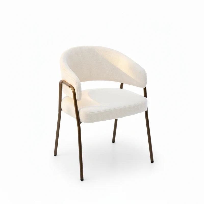 Milo – Chaise Modern Chenille & Métal Bronze