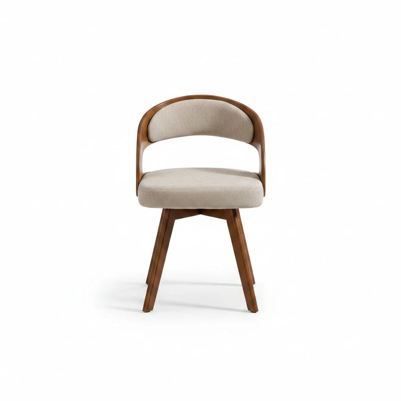 Arvo – Chaise Organic Pivotante Bois Massif & Tissu