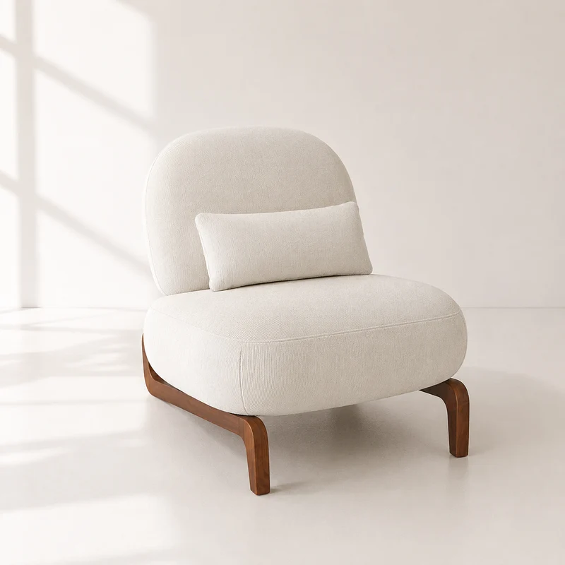 Elva – Fauteuil Lounge Scandinave avec Pieds en Bois