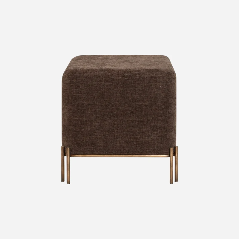 Ottoman Meline en chenille brune