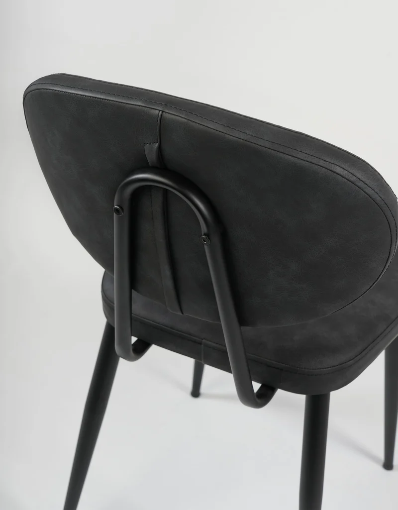 DENIZ - Chaise en similicuir et métal