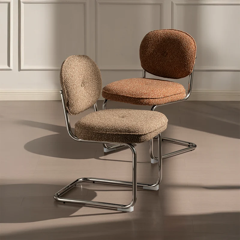 Chaise de salle à manger Danica [lot de 1] [tissu bouclé][argenté]