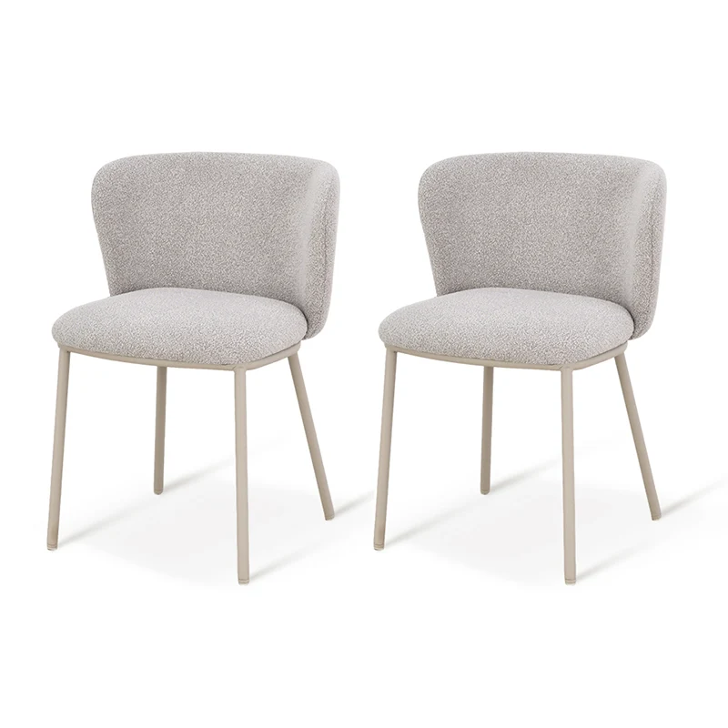 Chaise de Salle à Manger Karin [Lot de 2] [Bouclé]