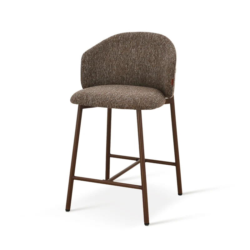 Tabouret de Bar Valda [Lot de 1] [Tissu effet lin] [65 cm]