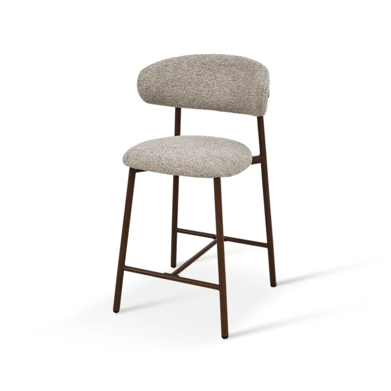 Tabouret de Bar Zahra S [Lot de 2] [Tissu effet lin] [65 cm] [⌀ 2.5 cm]