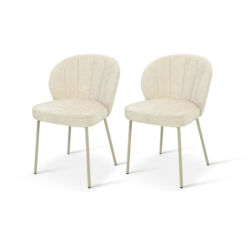 Chaise de salle à manger Seraphina [Chenille][Tissu effet lin][Lot de 2]