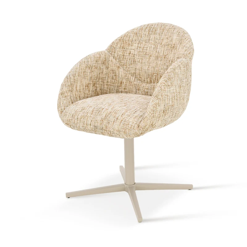 Fauteuil salle à manger pivotantes à 360° Niamh [Lot de 1] [Tissu effet lin]