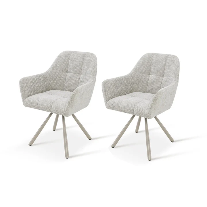 Fauteuil salle à manger pivotantes à 360° Brigid [Lot de 2] [Chenille]