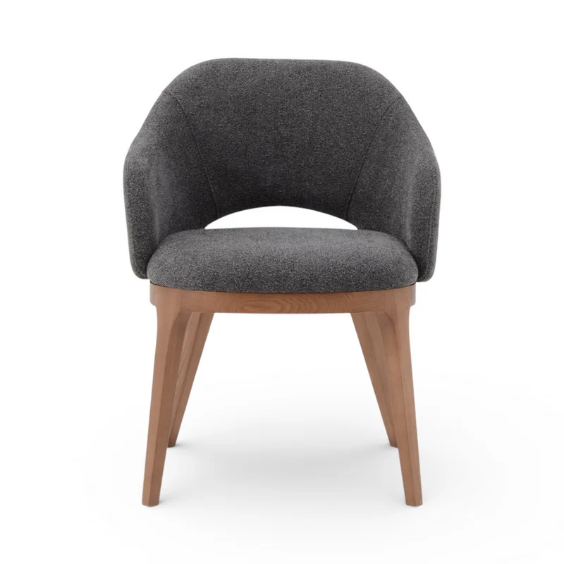 Chaise repas tissu gris fonce
