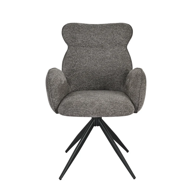 Chaise repas pivotante auto-return chenillé gris