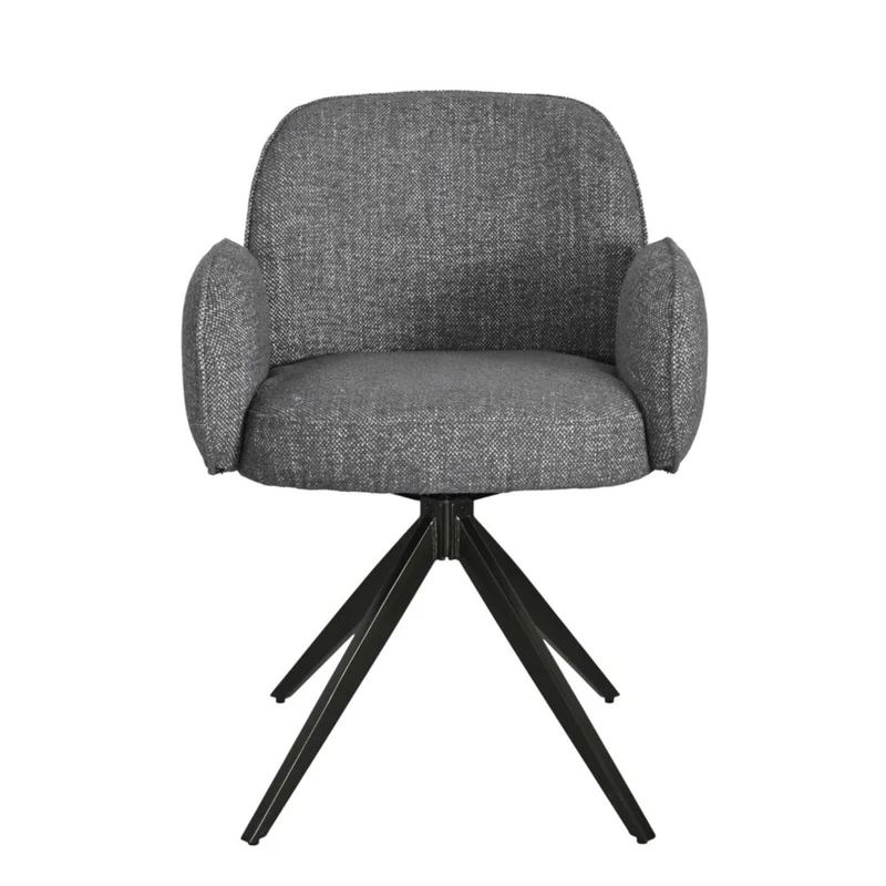 Chaise repas accoudoir tissu gris