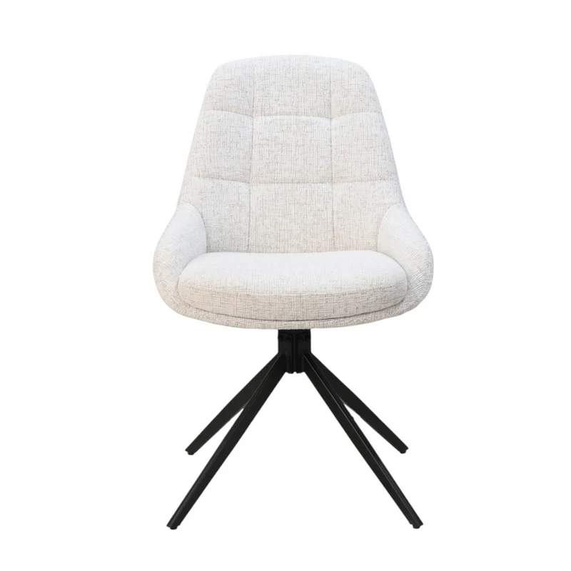 Chaise repas en tissu écru