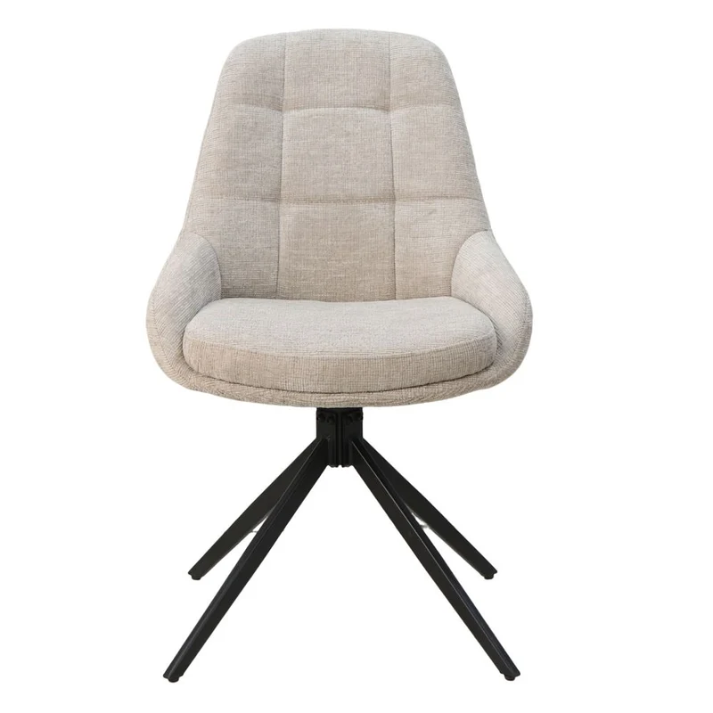 Chaise repas en tissu beige